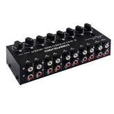 B066 Mini Stereo 8 Channel RCA Non Source Sound Passive Mixer, No Power Supply, 8 Channel RCA